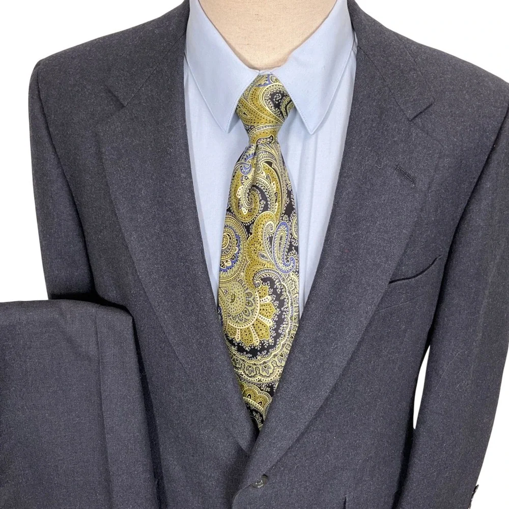 Hart Schaffner Marx Walkers Suit Mens 43R Charcoal‎ Gray 2-Piece Virgin Wool